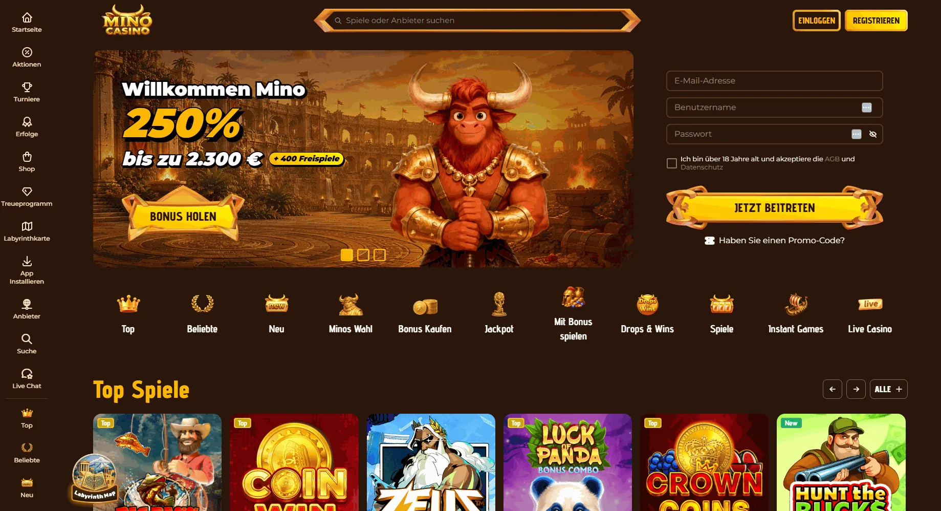 Mino Neue Online Casino mit Paysafecard